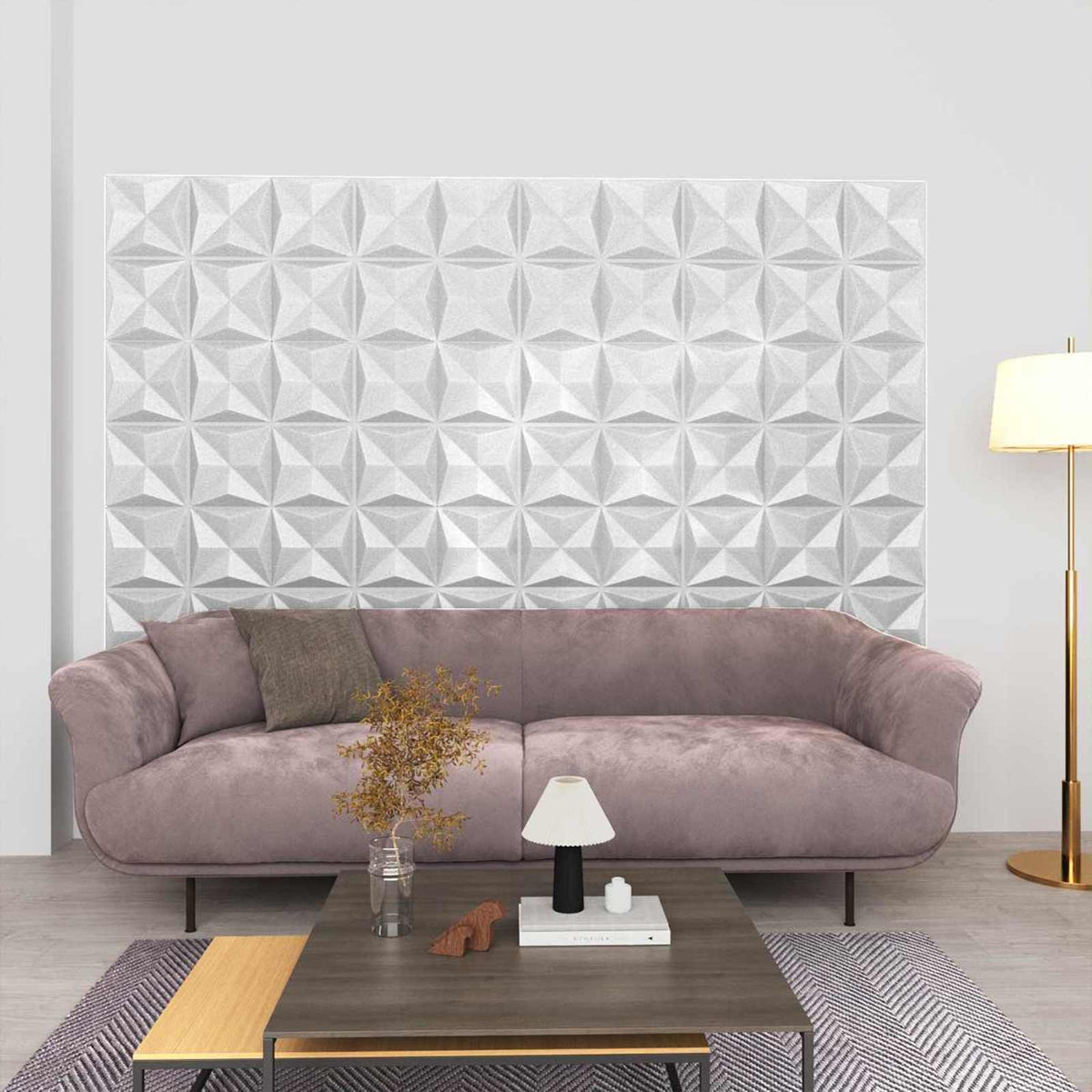 Wandpanelen 24 pcs Origami Wit 50 x 50 cm XPS Schuim is nu te koop bij PeponiXL, paradijselijk wonen!