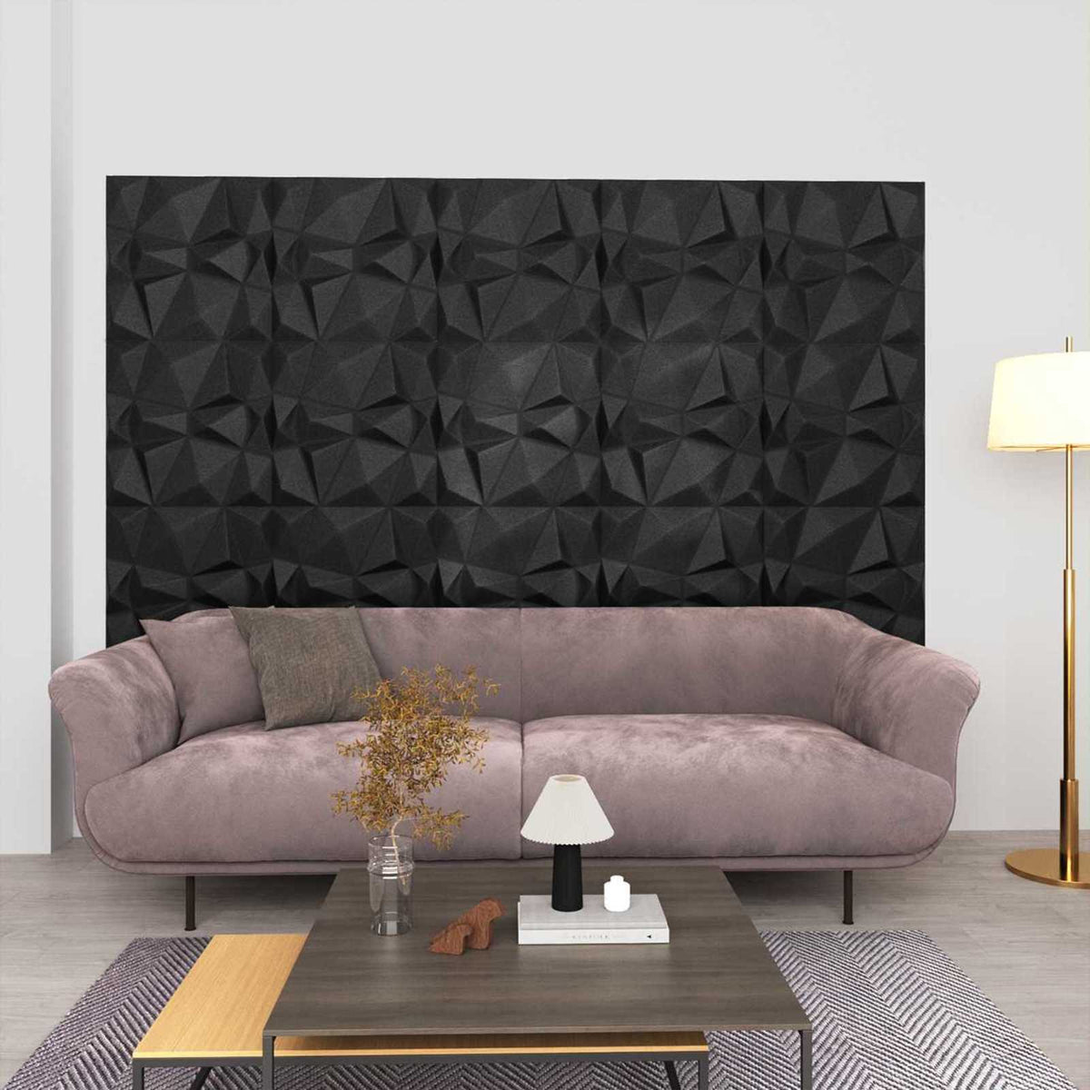 Wandpanelen 12 pcs Diamant Zwart 50 x 50 cm XPS Schuim is nu te koop bij PeponiXL, paradijselijk wonen!