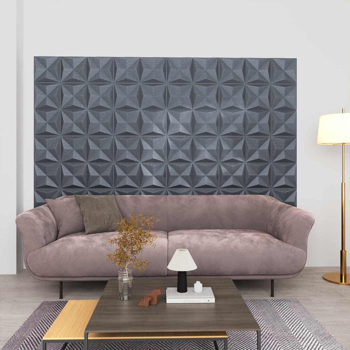 Wandpanelen 48 pcs Origami Grijs 50 x 50 cm XPS Schuim is nu te koop bij PeponiXL, paradijselijk wonen!