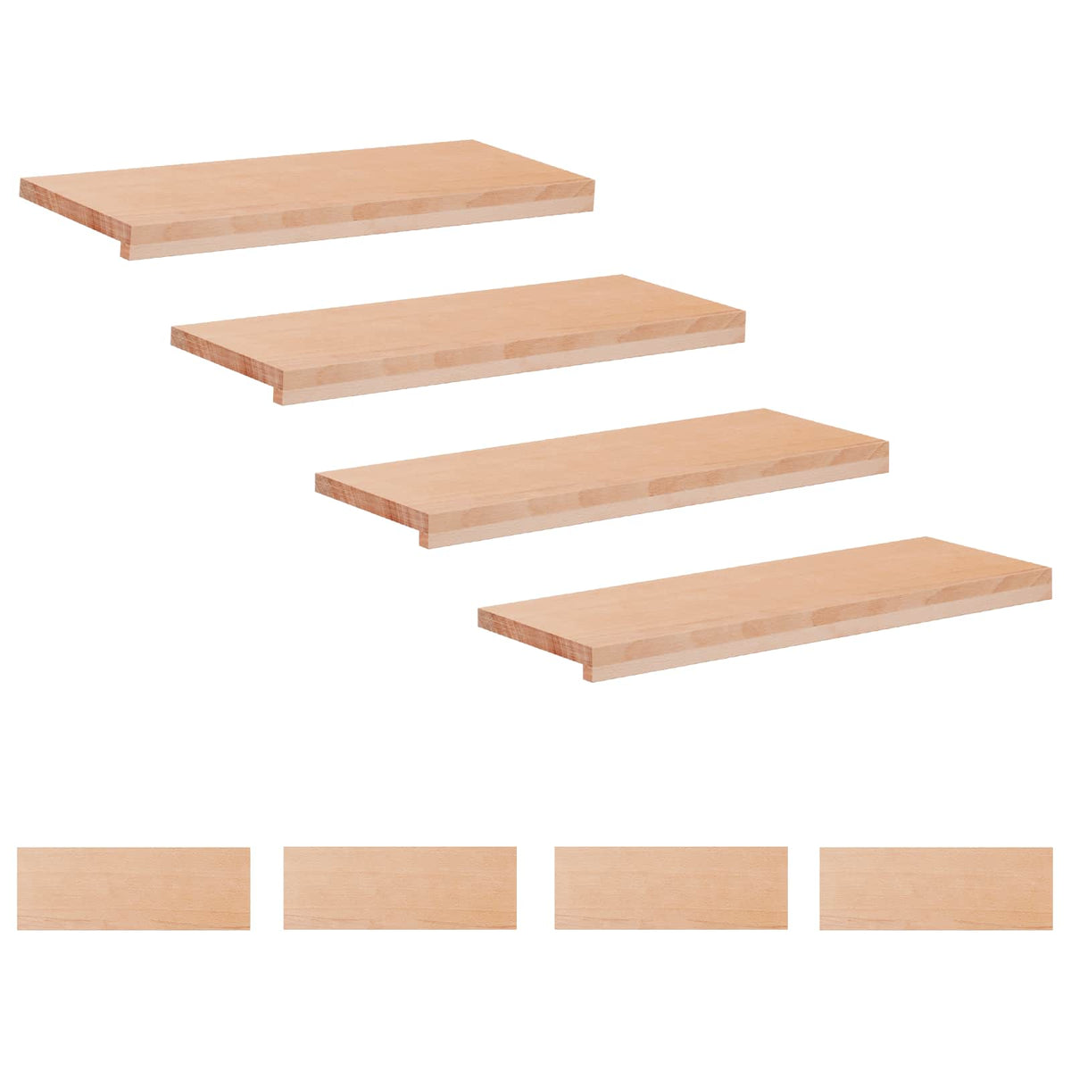 Trapmatten 8 st Naturel 80 x 30 x 2 cm Massief beukenhout is nu te koop bij PeponiXL, paradijselijk wonen!