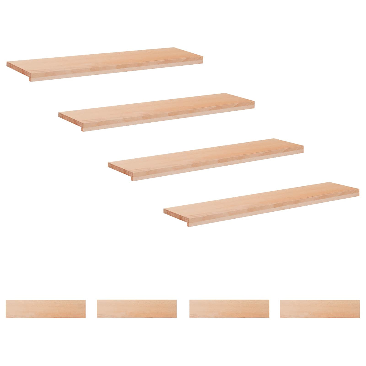 Trapmatten 8 st Naturel 110 x 30 x 2 cm Massief beukenhout is nu te koop bij PeponiXL, paradijselijk wonen!