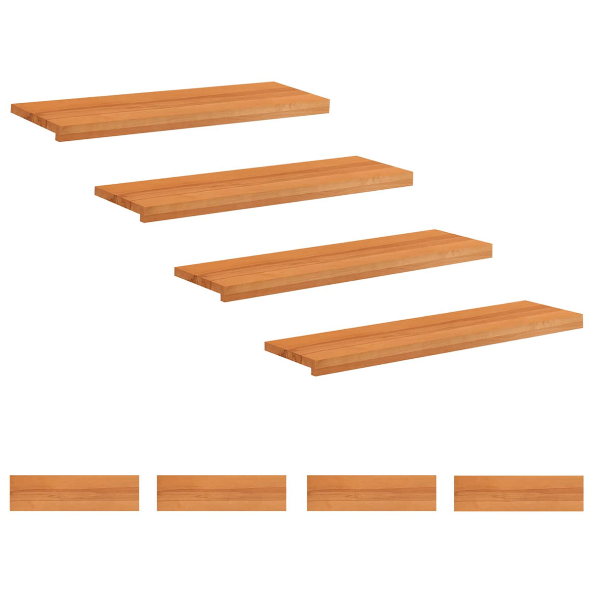 Trapmatten 8 st Licht Bruin 90 x 25 x 2 cm Massief beukenhout is nu te koop bij PeponiXL, paradijselijk wonen!