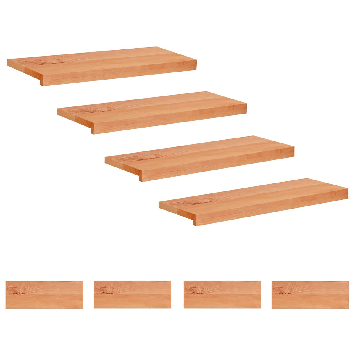 Trapmatten 8 st Lak 80 x 25 x 2 cm Massief beukenhout is nu te koop bij PeponiXL, paradijselijk wonen!