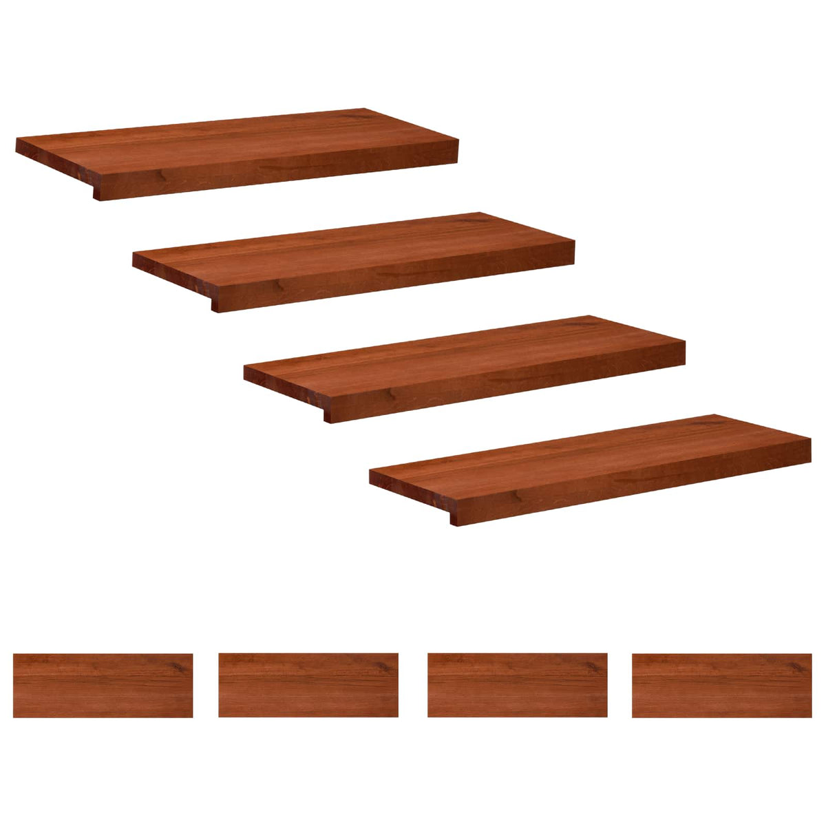 Trapmatten 8 st Bruin 80 x 25 x 2 cm Massief beukenhout is nu te koop bij PeponiXL, paradijselijk wonen!