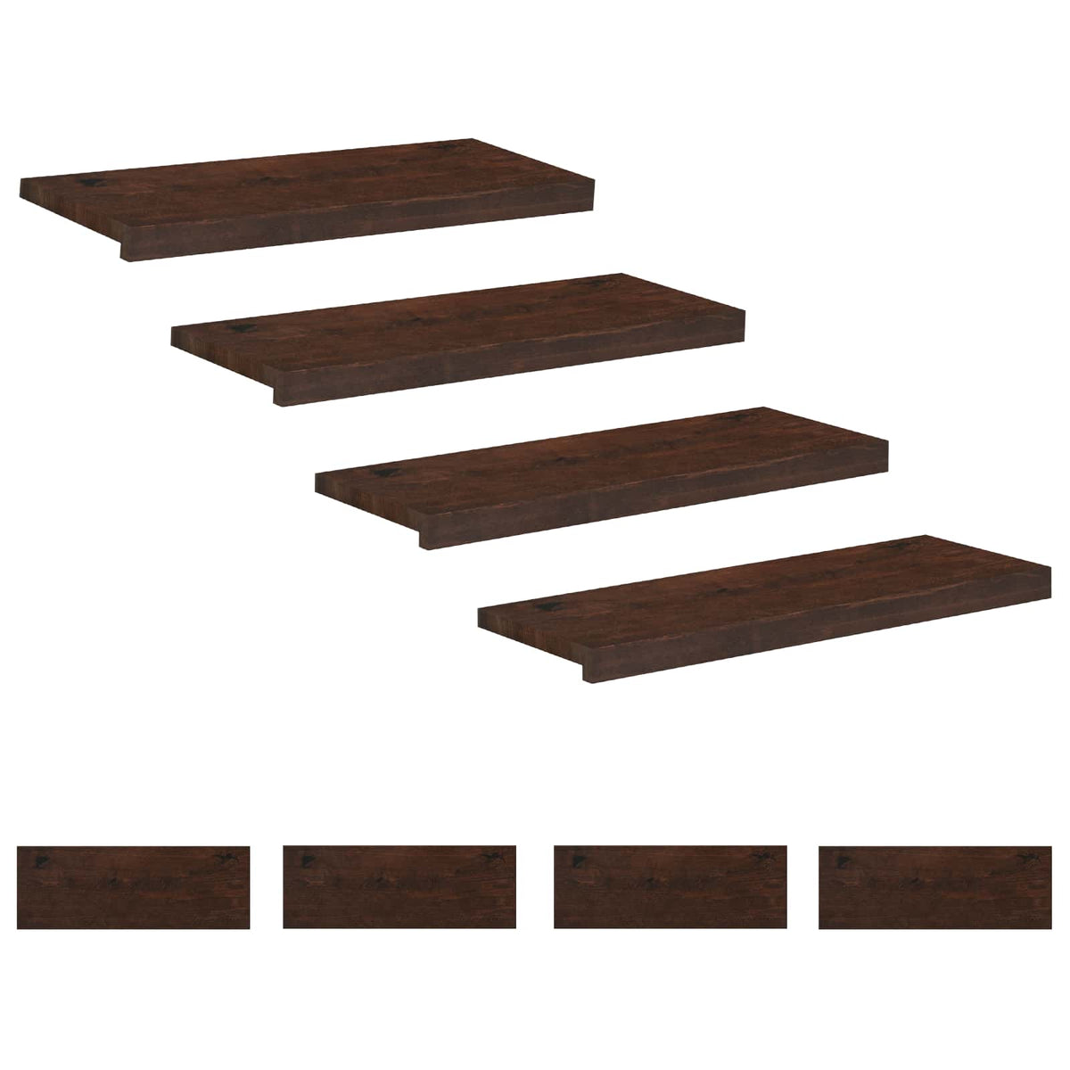Traplopers 8 st 80 x 25 x 2 cm Donkerbruin Massief beukenhout is nu te koop bij PeponiXL, paradijselijk wonen!