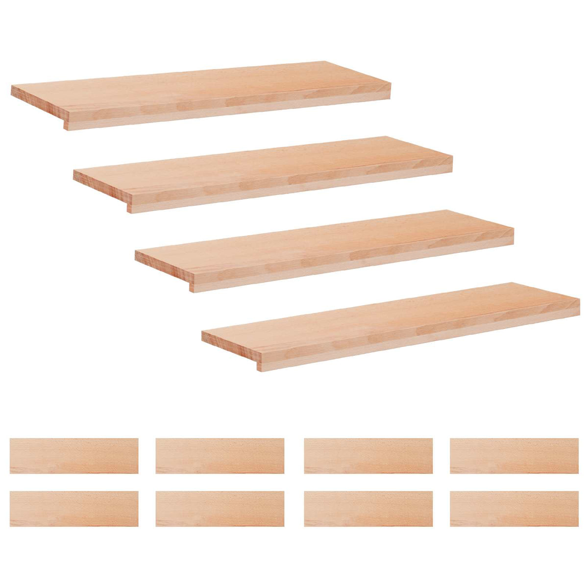 Trapmatten 12 st Naturel 100 x 30 x 2 cm Massief beukenhout is nu te koop bij PeponiXL, paradijselijk wonen!