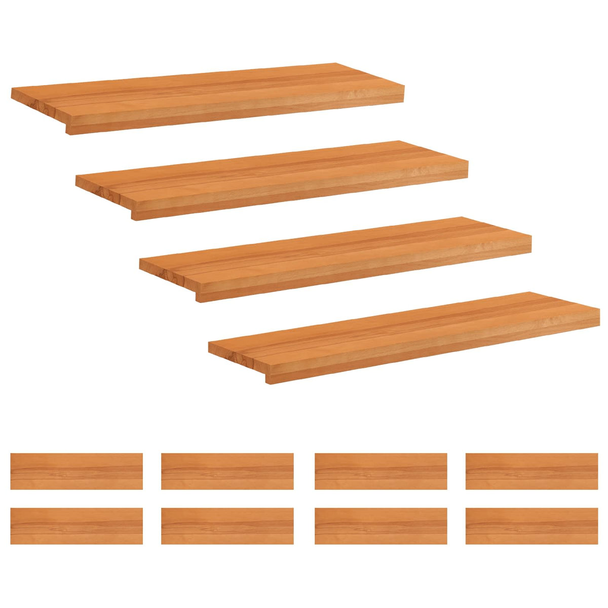 Trapmatten 12 st Licht Bruin 100 x 30 x 2 cm Massief beukenhout is nu te koop bij PeponiXL, paradijselijk wonen!