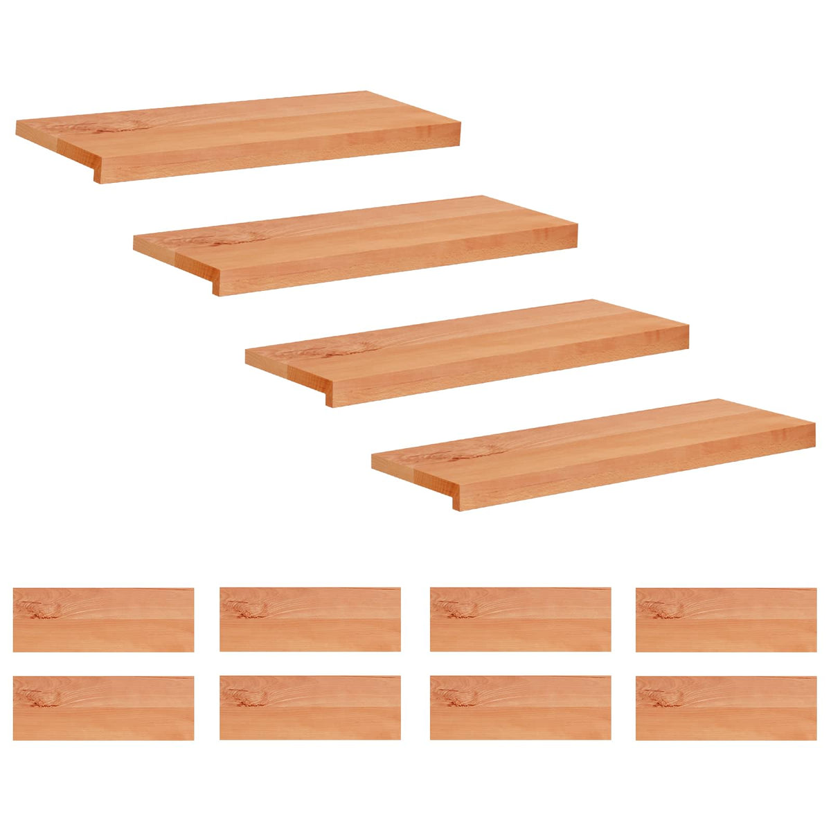 Trapmatten 12 st Lak 80 x 25 x 2 cm Massief beukenhout is nu te koop bij PeponiXL, paradijselijk wonen!