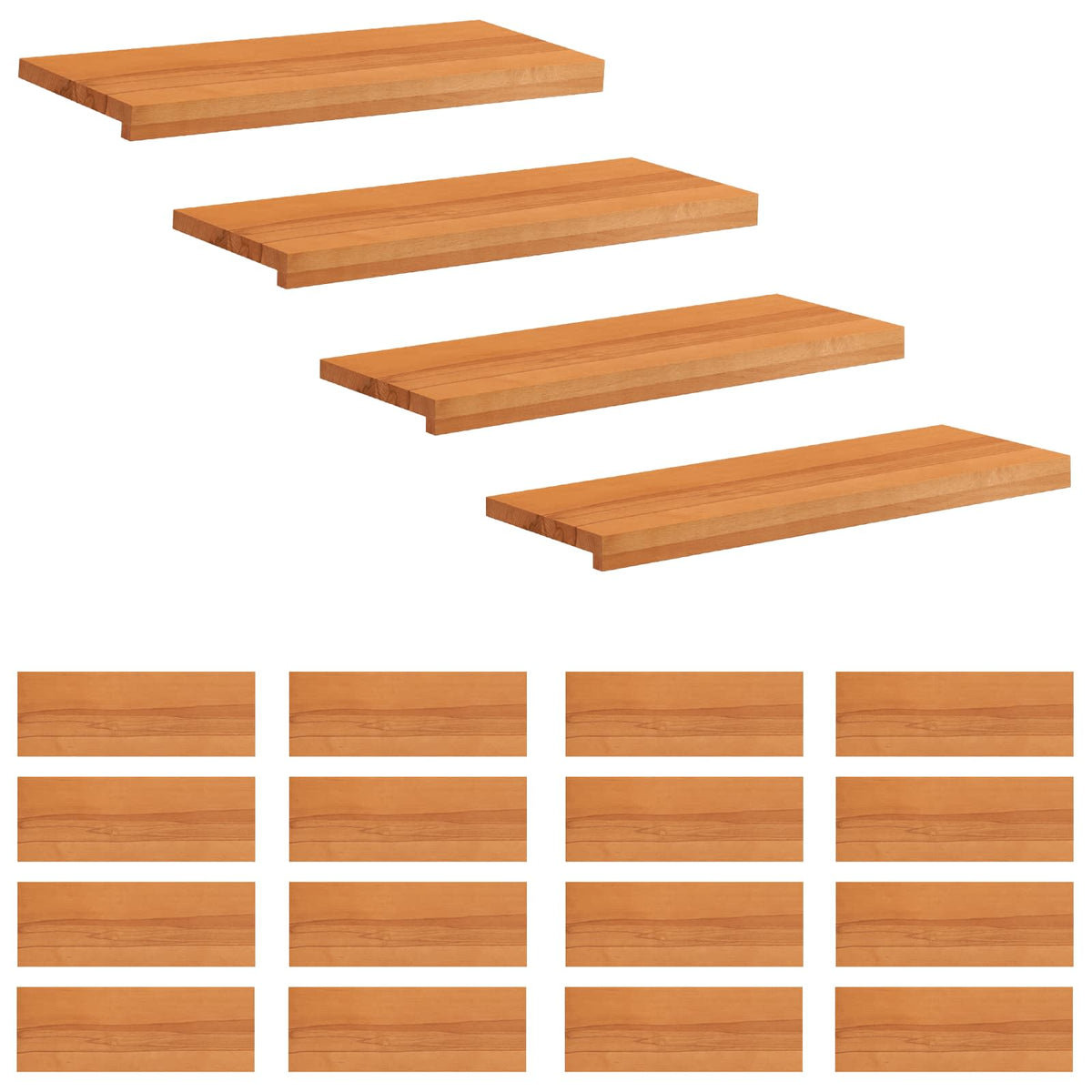 Trapmatten 20 st Licht Bruin 80 x 30 x 2 cm Massief beukenhout is nu te koop bij PeponiXL, paradijselijk wonen!