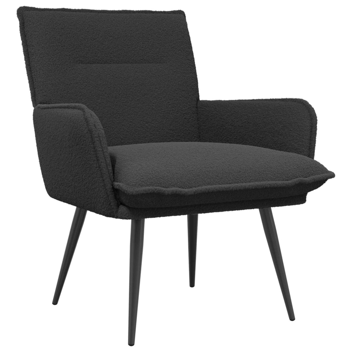 vidaXL Fauteuil Donkergrijs Bouclé