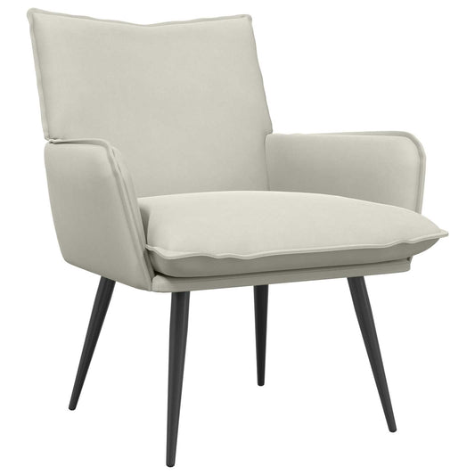 vidaXL Fauteuil Crèmekleurig fluweel
