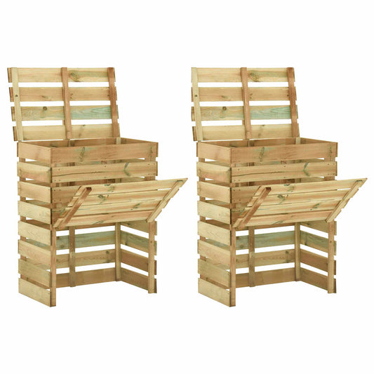 Latten tuincomposter 2 pcs Groen 110 x 58 x 113 cm is nu te koop bij PeponiXL, paradijselijk wonen!