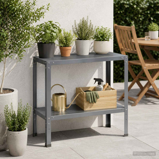 Planttafel 100 x 40 x 80 cm Gepoedercoat staal Antraciet is nu te koop bij PeponiXL, paradijselijk wonen!