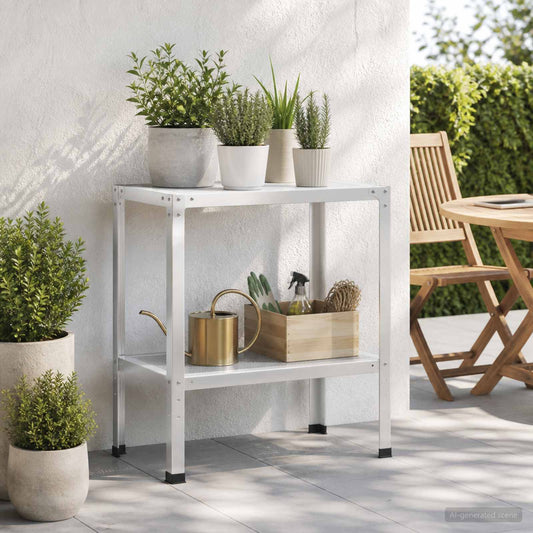 Planttafel 60 x 40 x 80 cm Gepoedercoat staal Wit is nu te koop bij PeponiXL, paradijselijk wonen!
