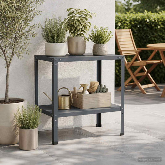 Planttafel 100 x 50 x 80 cm Gepoedercoat staal Antraciet is nu te koop bij PeponiXL, paradijselijk wonen!