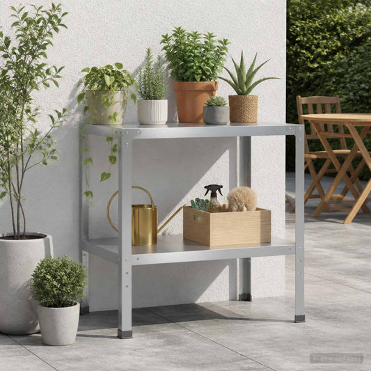 Planttafel 100 x 50 x 80 cm Gegalvaniseerd staal zilver is nu te koop bij PeponiXL, paradijselijk wonen!