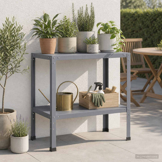 Planttafel 80 x 50 x 80 cm Gepoedercoat staal Antraciet is nu te koop bij PeponiXL, paradijselijk wonen!