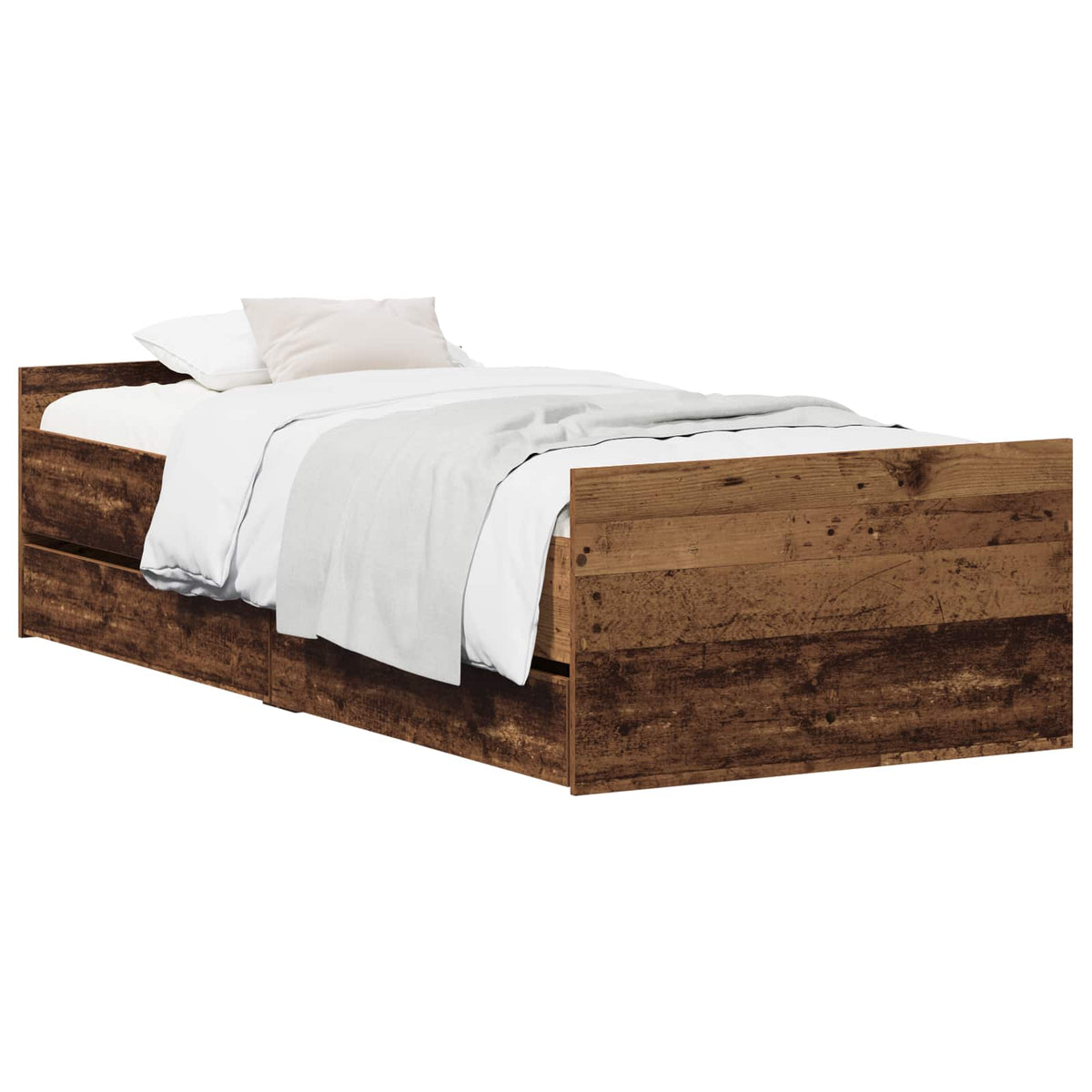 Bedframe Oud hout 90 x 200 cm Bewerkt hout is nu te koop bij PeponiXL, paradijselijk wonen!