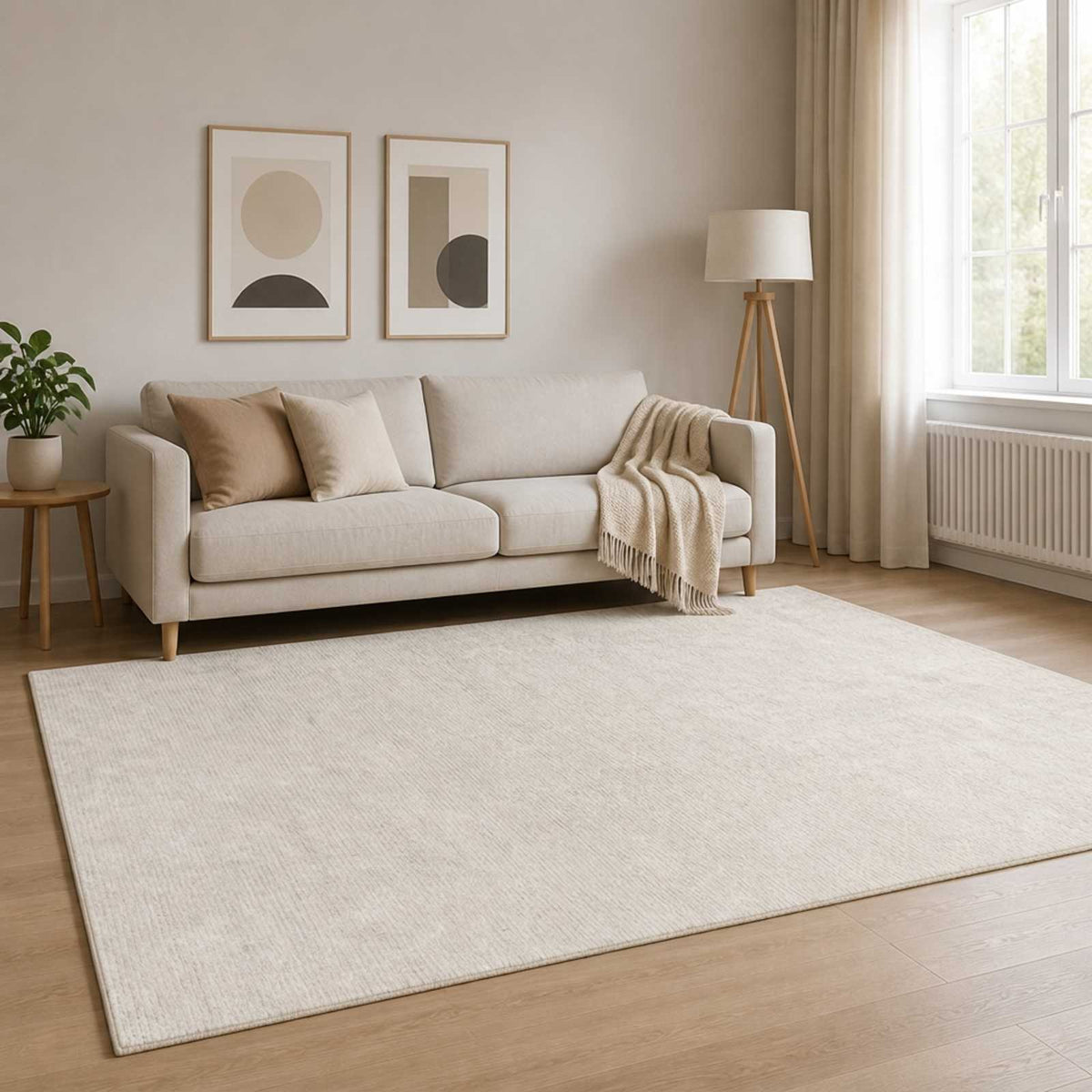 Vloerkleed Crèmekleurig 120 x 180 cm 100% Polyester 3 mm is nu te koop bij PeponiXL, paradijselijk wonen!