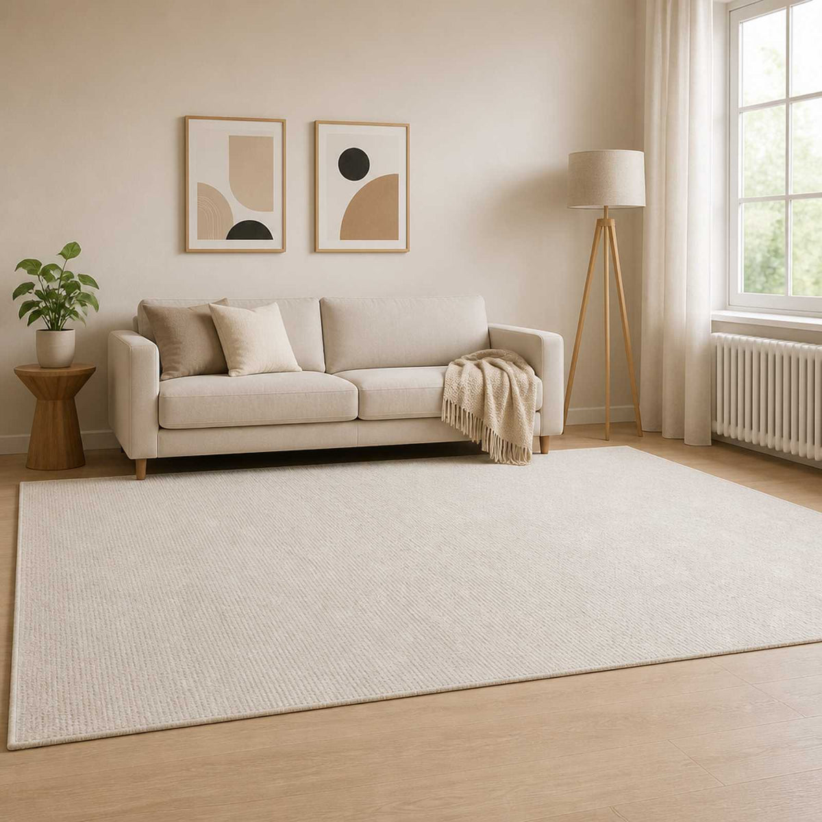 Vloerkleed Crèmekleurig 160 x 230 cm 100% Polyester 3 mm is nu te koop bij PeponiXL, paradijselijk wonen!