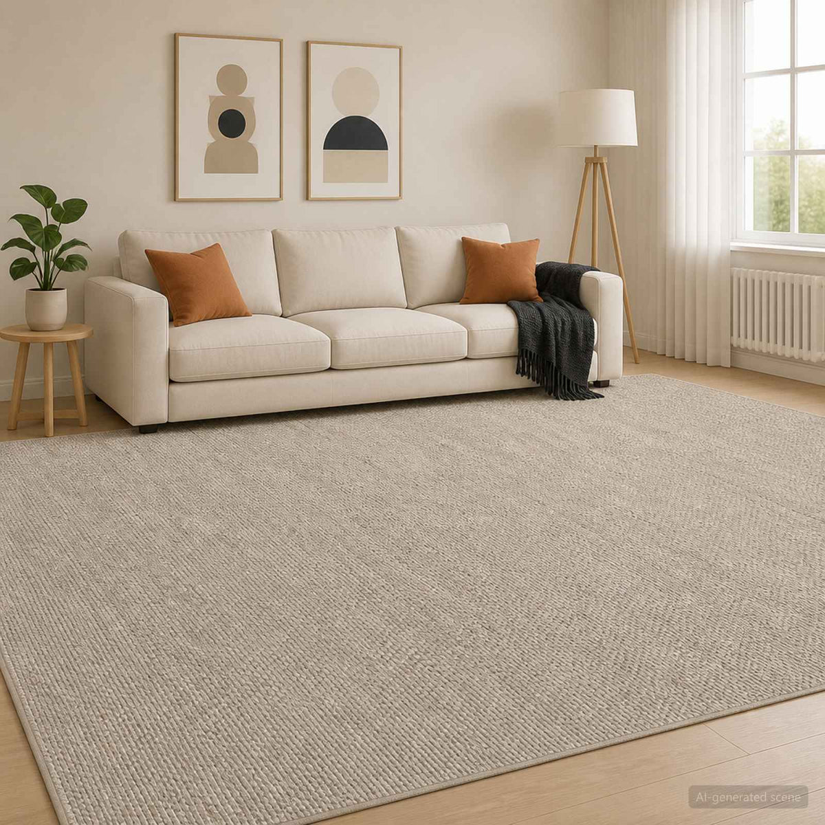 Vloerkleed Beige 300 x 400 cm 100% Polyester 3 mm Wasbaar is nu te koop bij PeponiXL, paradijselijk wonen!