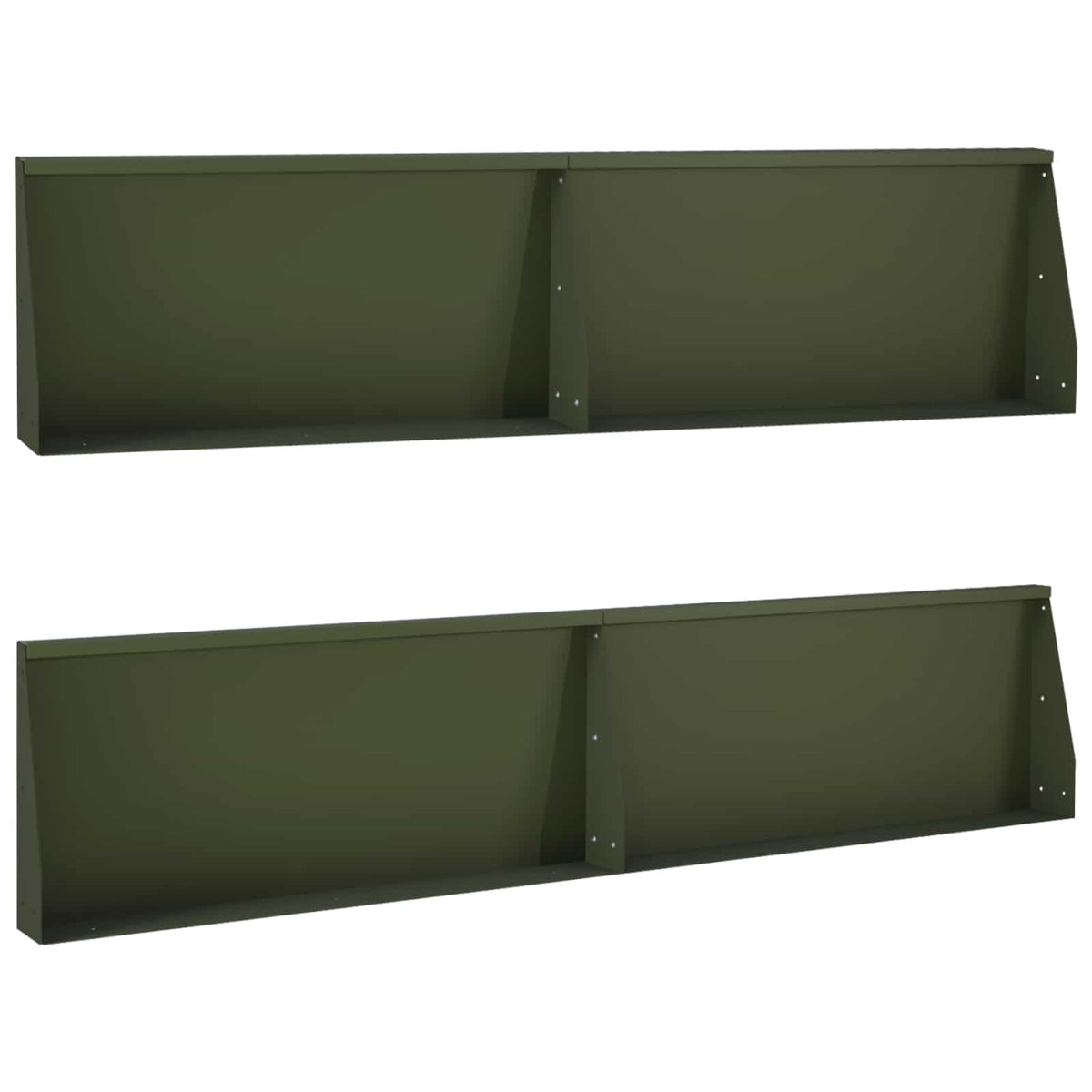 vidaXL Keerwand 4 st 100 x 12 x 30 cm Staal Olijfgroen