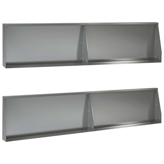 vidaXL Keerwand 4 st 100 x 12 x 30 cm Gegalvaniseerd staal zilver