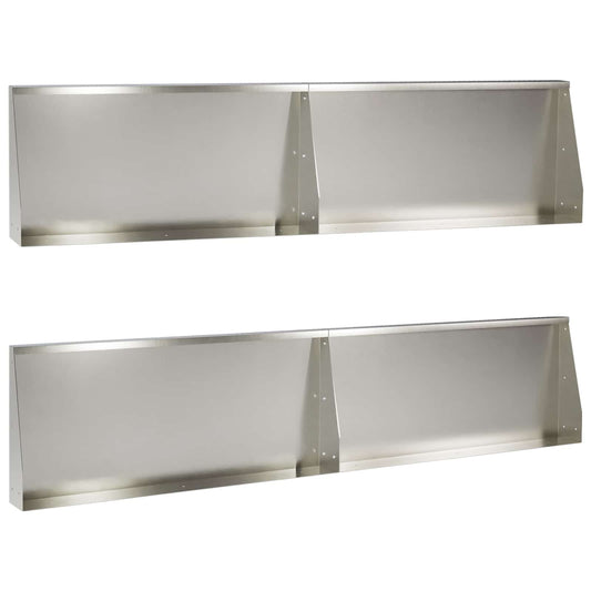 vidaXL Keerwand 4 st 100 x 12 x 40 cm Roestvrij staal zilver