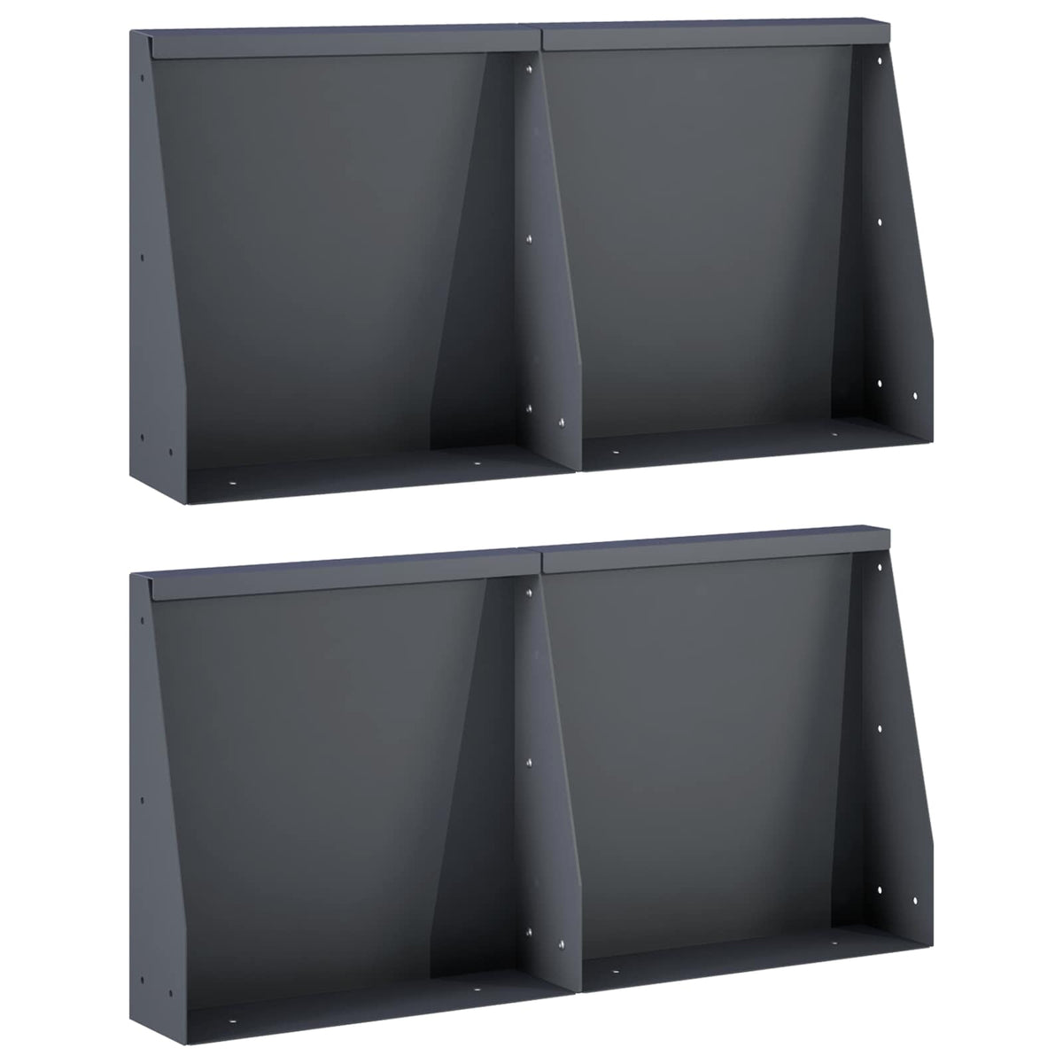vidaXL Keerwand 4 st 40 x 12 x 30 cm Staal Antraciet