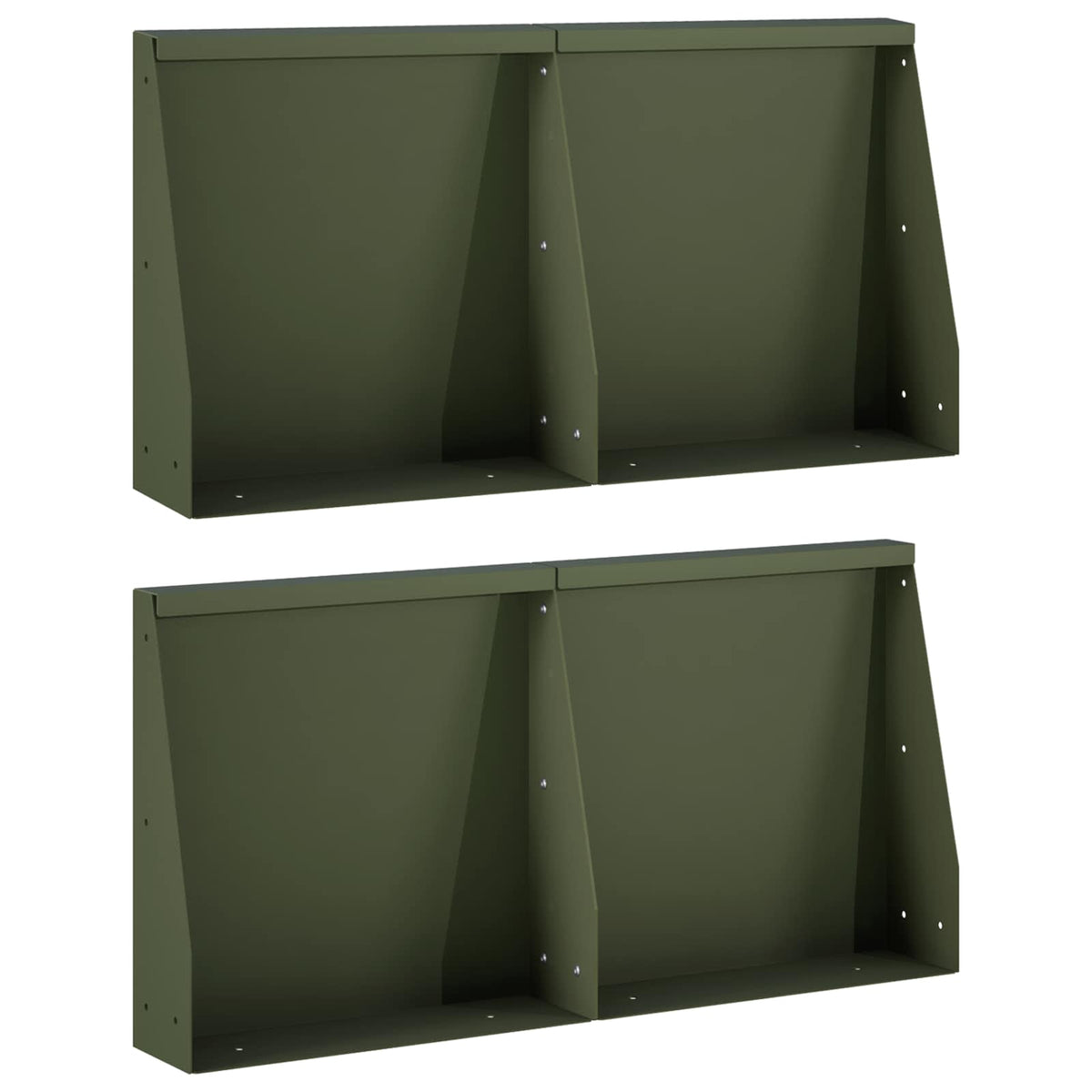 vidaXL Keerwand 4 st 40 x 12 x 30 cm Staal Olijfgroen
