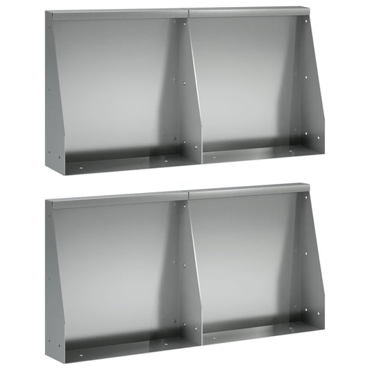 vidaXL Keerwand 4 st 40 x 12 x 40 cm Gegalvaniseerd staal zilver
