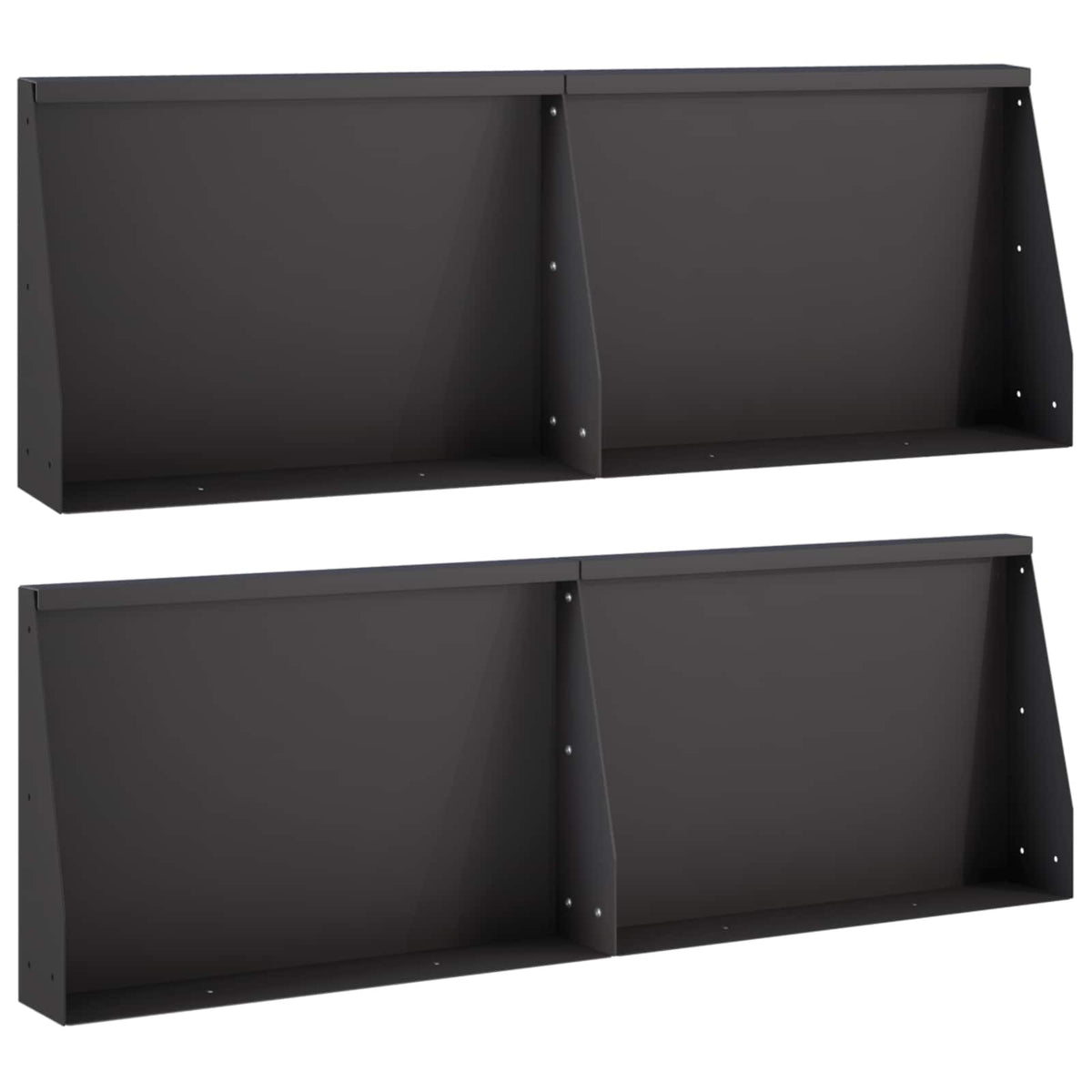 Keerwand 4 st 60 x 12 x 30 cm Staal Zwart is nu te koop bij PeponiXL, paradijselijk wonen!