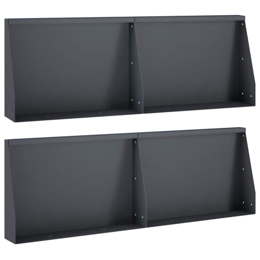 Keerwand 4 st 60 x 12 x 30 cm Staal Antraciet is nu te koop bij PeponiXL, paradijselijk wonen!