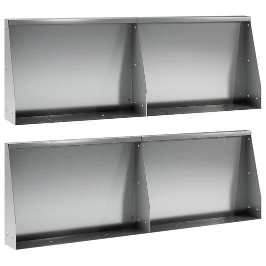 vidaXL Keerwand 4 st 60 x 12 x 30 cm Gegalvaniseerd staal zilver