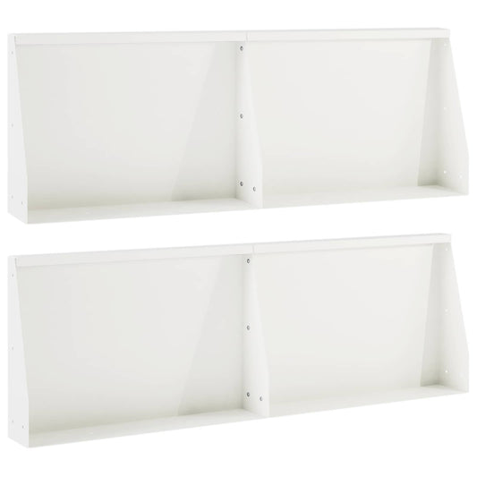 vidaXL Keerwand 4 st 60 x 12 x 40 cm Staal Wit