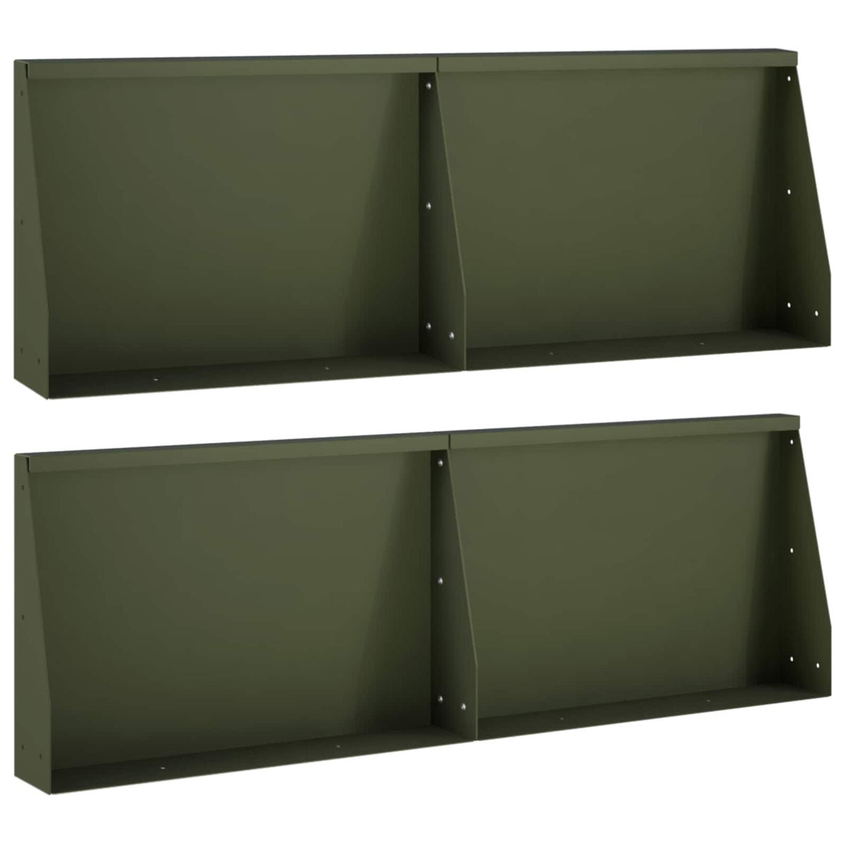 vidaXL Keerwand 4 st 60 x 12 x 40 cm Staal Olijfgroen