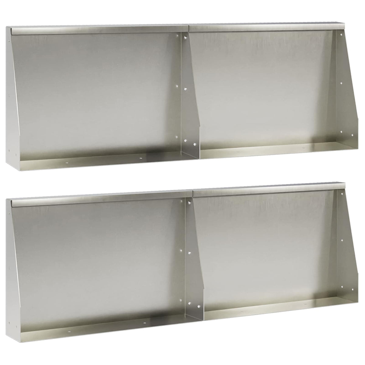 vidaXL Keerwand 4 st 60 x 12 x 40 cm Roestvrij staal zilver