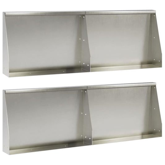 vidaXL Keerwand 4 st 60 x 12 x 40 cm Roestvrij staal zilver