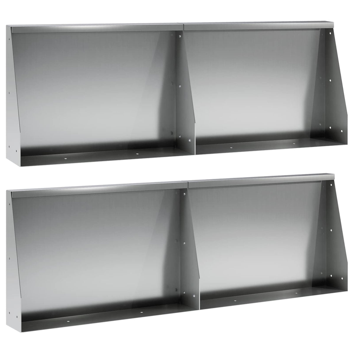 vidaXL Keerwand 4 st 60 x 12 x 40 cm Gegalvaniseerd staal zilver