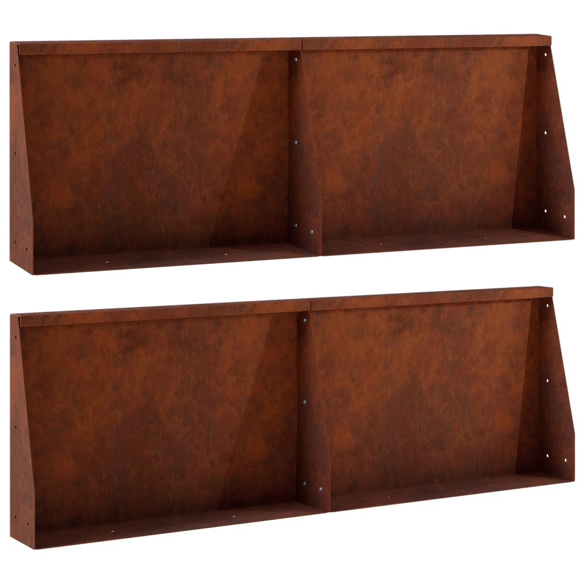 vidaXL Keerwand 4 st 60 x 12 x 50 cm weervast staal Roestkleurig
