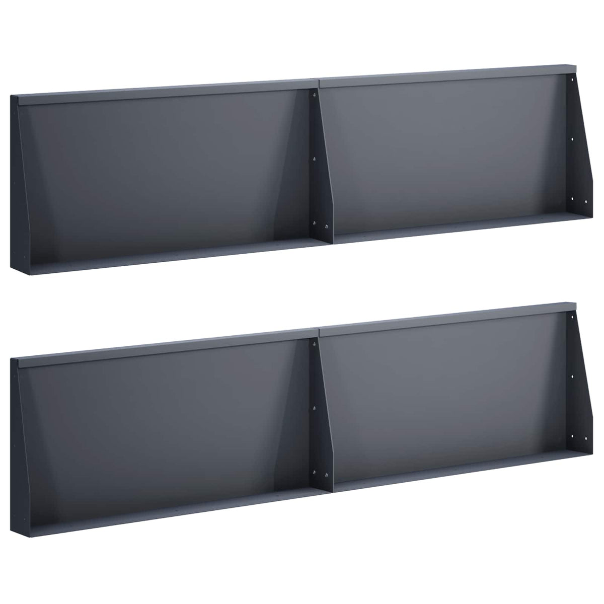 vidaXL Keerwand 4 st 80 x 12 x 30 cm Staal Antraciet