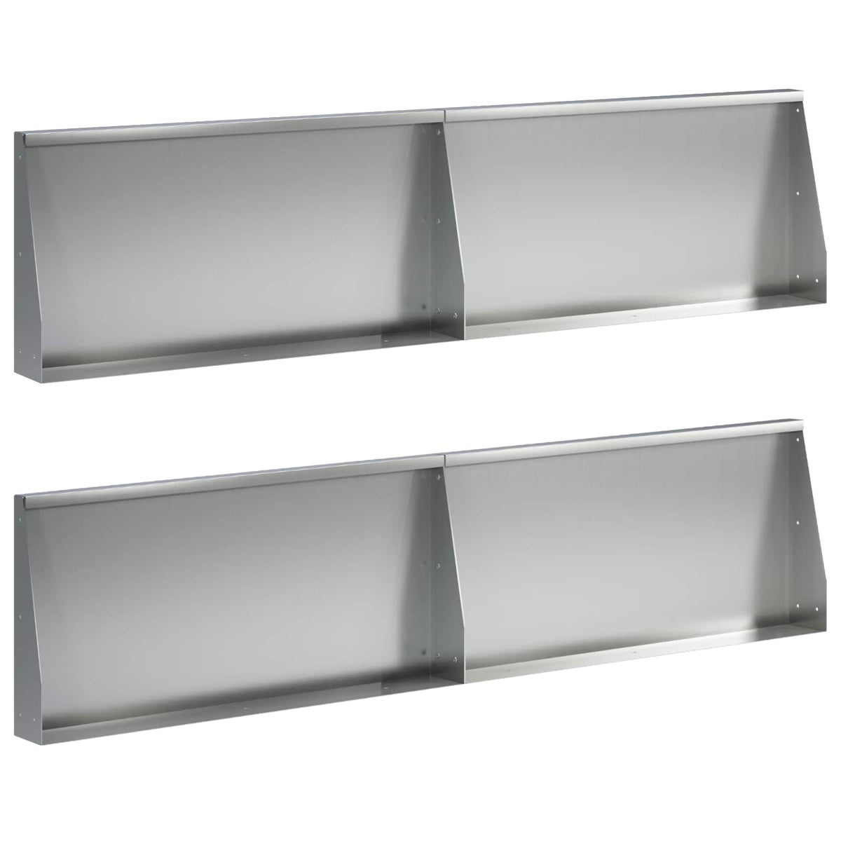 vidaXL Keerwand 4 st 80 x 12 x 30 cm Gegalvaniseerd staal zilver