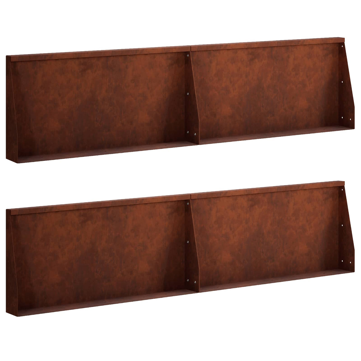 vidaXL Keerwand 4 st 80 x 12 x 30 cm weervast staal Roestkleurig