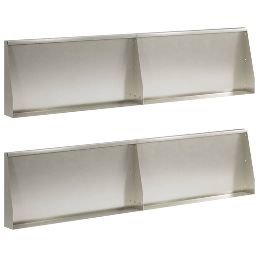 Keerwand 4 st 80 x 12 x 40 cm Roestvrij staal zilver is nu te koop bij PeponiXL, paradijselijk wonen!