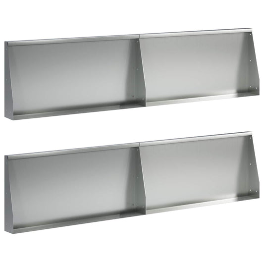 vidaXL Keerwand 4 st 80 x 12 x 40 cm Gegalvaniseerd staal zilver