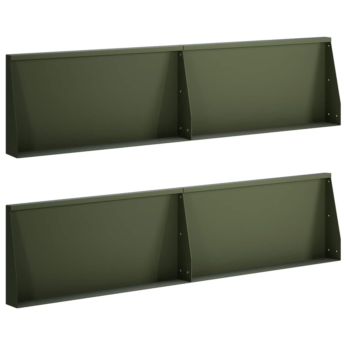 vidaXL Keerwand 4 st 80 x 12 x 50 cm Staal Olijfgroen