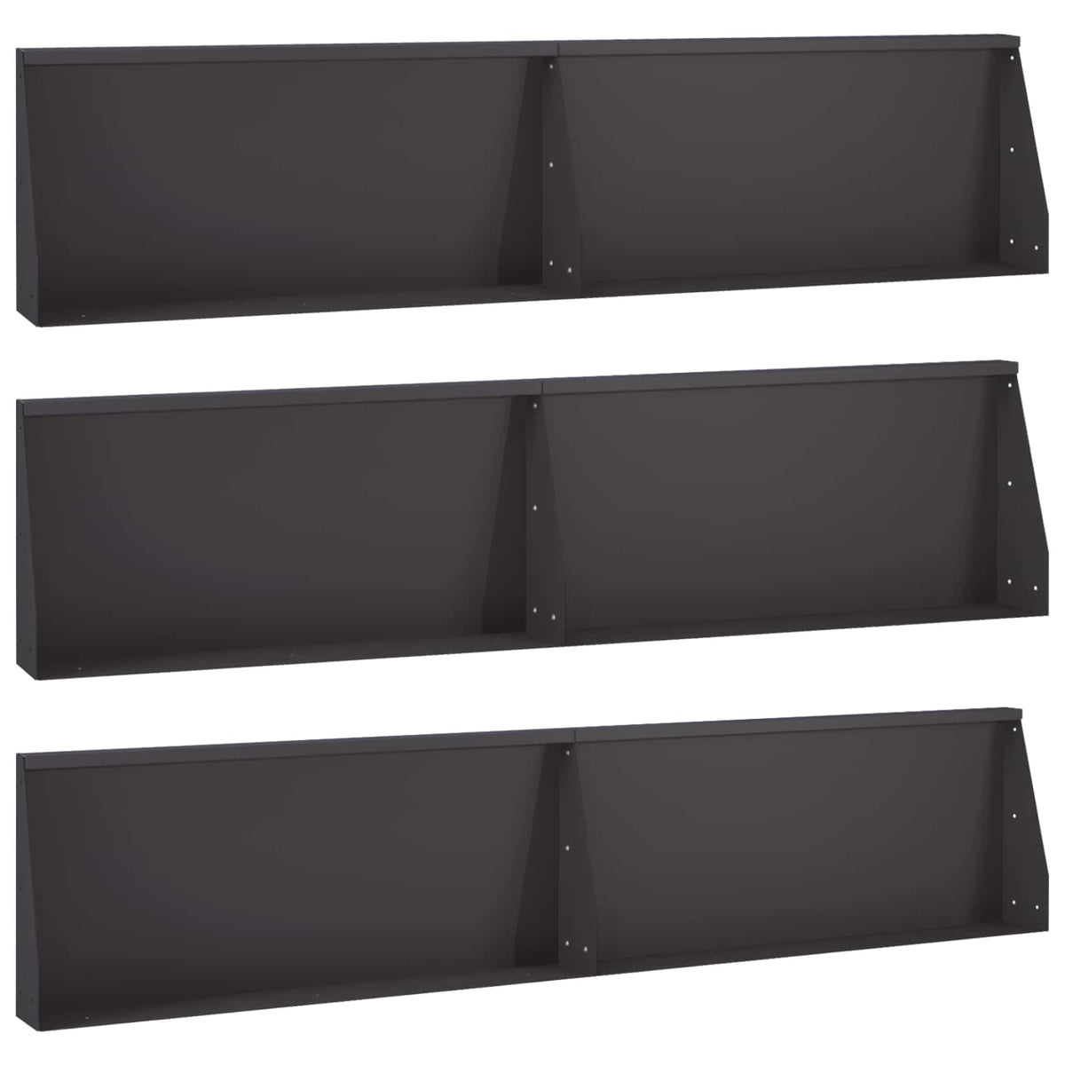vidaXL Keerwand 6 st 100 x 12 x 30 cm Staal Zwart