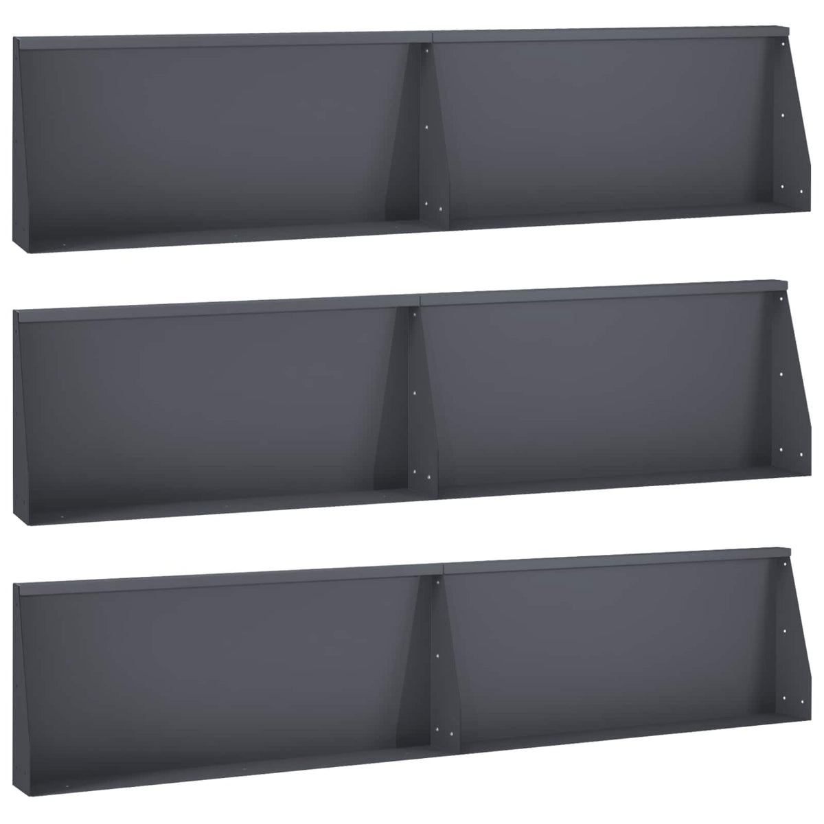 Keerwand 6 st 100 x 12 x 30 cm Staal Antraciet is nu te koop bij PeponiXL, paradijselijk wonen!