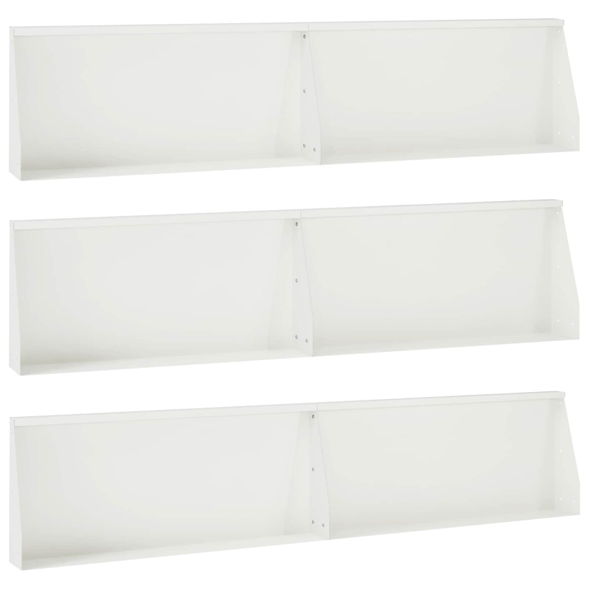vidaXL Keerwand 6 st 100 x 12 x 40 cm Staal Wit