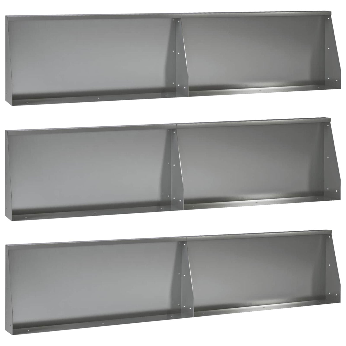 vidaXL Keerwand 6 st 100 x 12 x 40 cm Gegalvaniseerd staal zilver